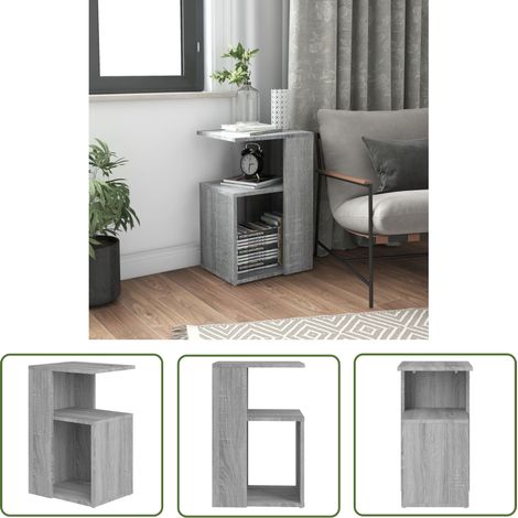The Living Store Beistelltisch Grau Sonoma 36x30x56 cm Holzwerkstoff - Beistelltisch - Wohnzimmermöbel - Couchtisch - Side Table - Holzwerkstoff (1/5)
