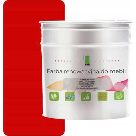 Peinture pour meubles de cuisine rouge brillant 3020, 2,5 L, pour façades en bois, 2 en 1 (1/5)