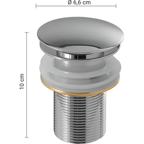 Pileta clic clac de acero inoxidable universal 9-10 x 6 x 6 cm (1/2)