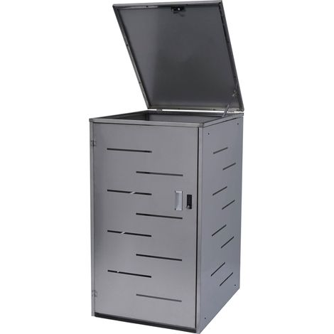 Mülltonnenverkleidung HHG-323, Mülltonnenbox Mülltonnenabdeckung, erweiterbar 117x66x80cm Edelstahl 30kg