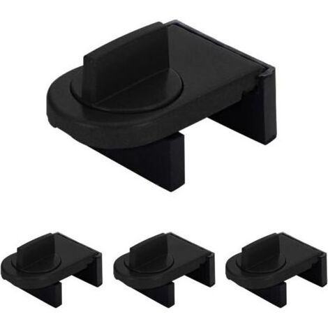 4 Pièces Verrou Baie Coulissante, Serrure Butée Réglable, Serrure de Sécurité pour Fenêtre, Bloque Fenetre Coulissante, Sans Perceuse, pour Portes et Fenêtres Coulissantes (Noir) (1/5)