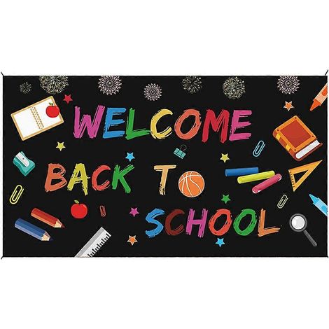 Décoration pour tableau d'affichage, toile de fond pour la rentrée scolaire, bannière pour la rentrée scolaire, bannière pour le premier jour d'école (1/5)