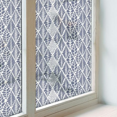 Klebefolie 50x100 cm Blickdicht Dekorfolie PVC Dekorativ Folie für Zuhause Badezimmer Selbstklebend Sichtschutz Fenster Milchglas Gemusterte Blätter