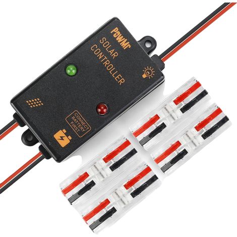 Controlador de carga solar, carga PWM de 4 etapas, protección contra el agua, 5A 6V 12V (1/2)