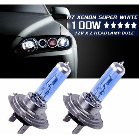 Ampoules halogènes H7 12V 100W – Lumière blanche 6000K – Remplacement direct pour véhicules – Installation facile