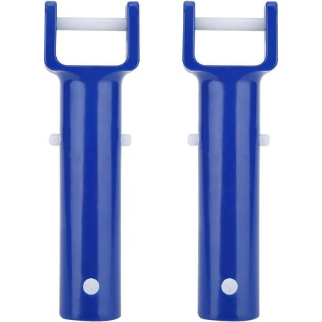 Manche de brosse de piscine, 2 pièces, bleu, tête de brosse de rechange avec pince en V, accessoires de piscine (1/5)