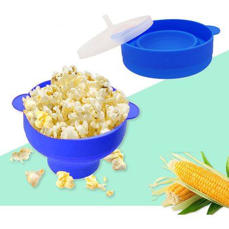 Set 3 pièces - Bol popcorn - Couverts pliables avec couvercle - Silicone - Micro-ondes sans danger et résistant à la chaleur, 512 (1/5)