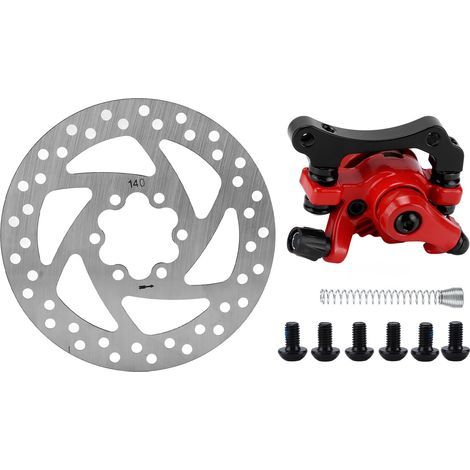 KIMISS Kit d'étrier à Disque de Frein à Scooter de 140 Mm, Rotor de Frein en Acier Inoxydable à 6 Trous, Freinage amélioré en Alliage en Aluminium. (1/5)