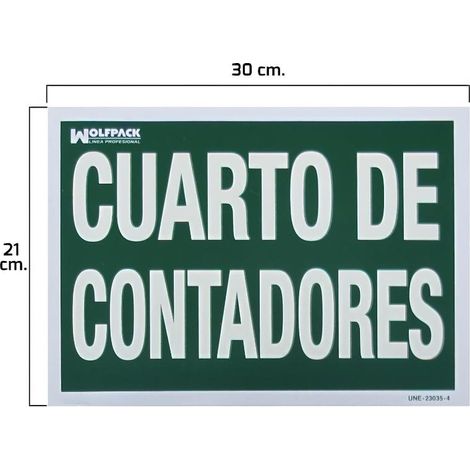Cartel Cuarto De Contadores 30x21