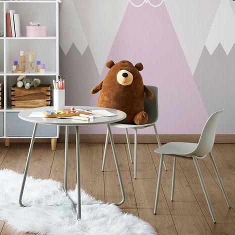 Mömax Kindersitzgruppe Casey Hellgrau Kunststoff/Metall (1/5)