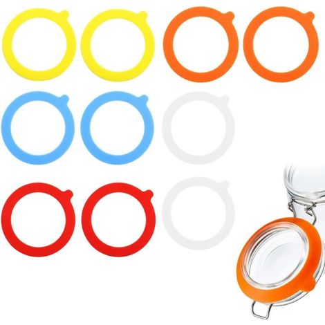 Set mit 10 Silikon-Glasdichtungen, austauschbare Glasdichtungen, Gummidichtungen für Glasdeckel mit Bügelverschluss (1/4)