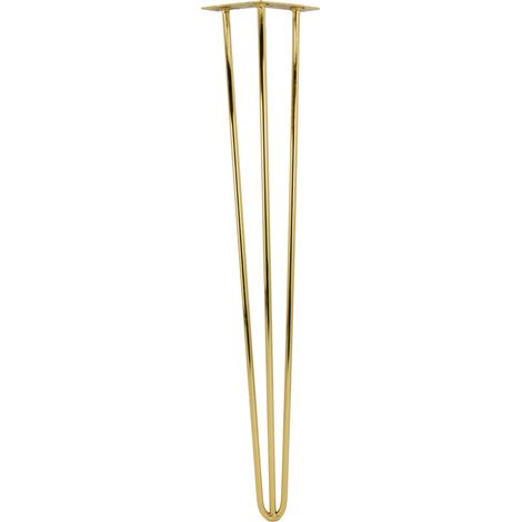 Pata de mueble de horquilla, altura 71 cm, 3 varillas cromadas doradas