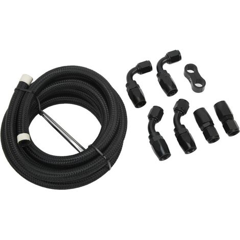 Kit de tuyau de conduite de carburant de 3 mètres, adaptateur de raccord de tuyau AN6 en aluminium et Nylon tressé pour liquide de refroidissement, huile hydraulique Diesel (1/5)