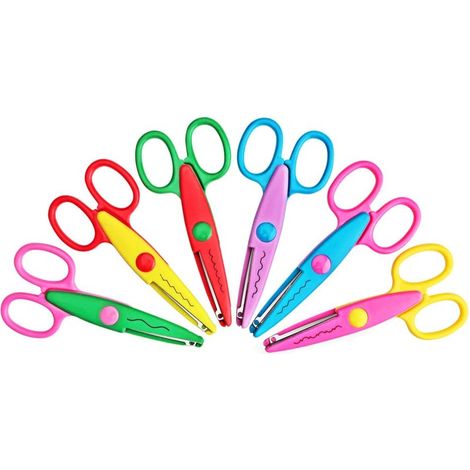 Kinder Bastelschere 18er-Set, Kinderschere, Kinder gezackte Schere, Zick-Zack-Schere