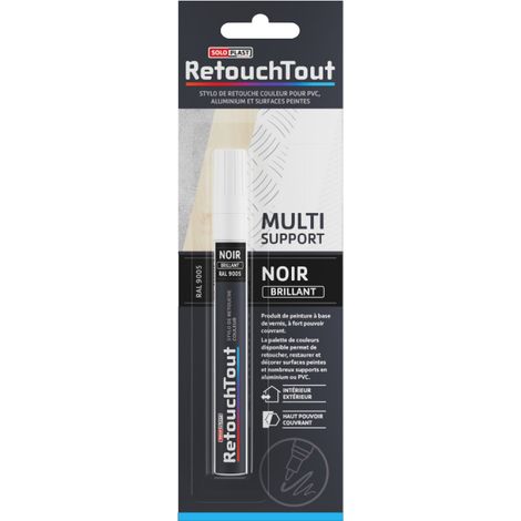 Stylo retouche couleur SOLOPLAST - Noir brillant - 10ml