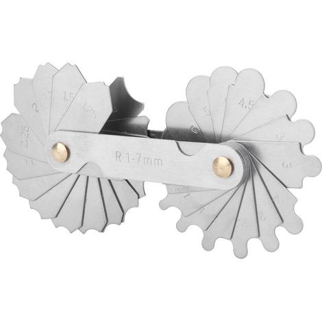 Jauge de rayon en acier allié, concave/convexe, outil de mesure industriel de haute précision, rayon 17 mm (1/5)