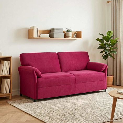 Sofá de 3 plazas Rojo vino 198 x 83 x 95 cm Terciopelo
