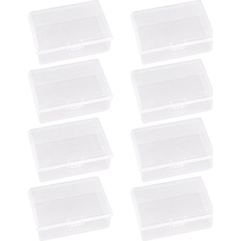 8 petites boîtes de rangement transparentes – 9,3 x 6,6 x 3,2 cm – pour pilules, perles, bijoux et fournitures de loisirs créatifs (1/5)