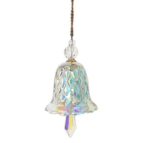 Ornements en cristal coloré en forme de cloche, attrape-soleil, créateur d'arc-en-ciel, lot de 2 -- (1/5)