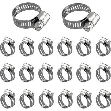 AIDUCHO 20 Pièces Tuyau Pinces Collier Serrage Inox 13-19 Mm Réglable Collier Serrage Collier De Serrage Robuste Et Résistant À La Rouille Pour Famille Tuyau D'eau Réservoir De Gaz Tube D'automobiles (1/5)