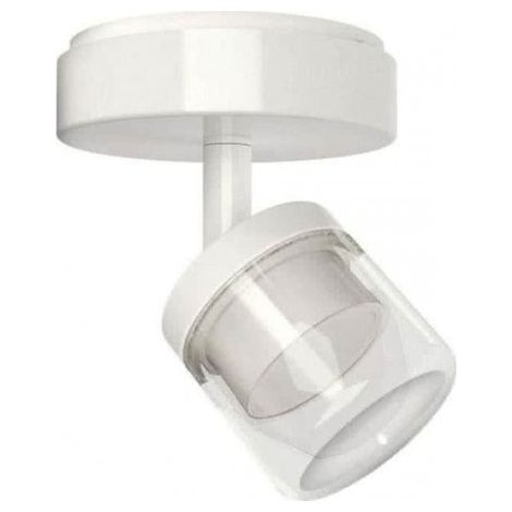 Plafonnier LED 5.3W spot orientable patère blanc Ø 90mm métal + verre 3000K 345lm IP20 230V SMAAL Light Topps LT23110 (1/4)