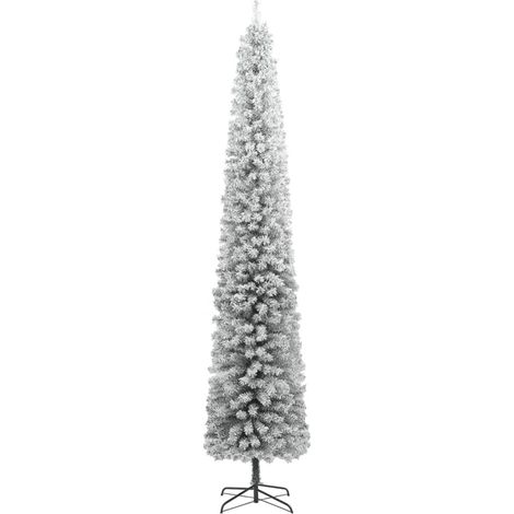 vidaXL Dünner Weihnachtsbaum mit Ständer und Schneeflocke 300 cm PVC