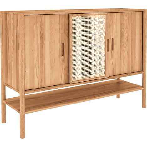 Buffet hêtre et canage sogno 142x46 cm - Bois (1/2)