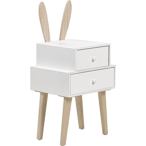 2 Drawer Bedside Table BANKS White