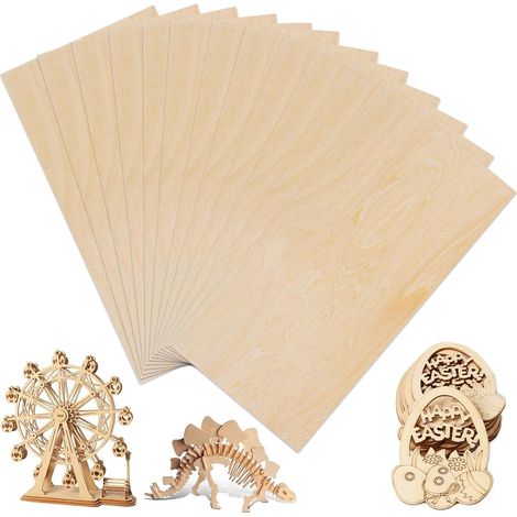 16 Pièces Plaque Bois,150 x 100 x 2 mm Feuille Bois Balsa,DIY Créatif (1/5)