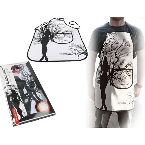 Delantal de cocina protector con diseño de mujer y árbol en blanco y negro. PARA REGALO. (1/3)