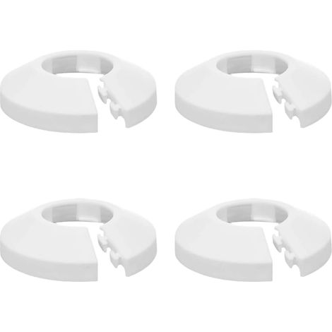 Lot de 4 Cache-tuyaux, Plastique PP, Diamètre 15 mm, Pour Radiateur et Chauffage