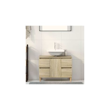Meuble d'évier chêne sonoma 80x33x60 bois d'ingénierie