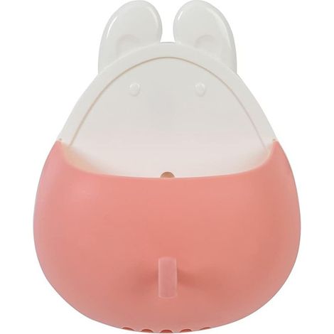 Lapin Forme Mur Mount Drain Boîte De Rangement Divers Étagère Porte Brosse À Dents Rack, Rose (1/5)