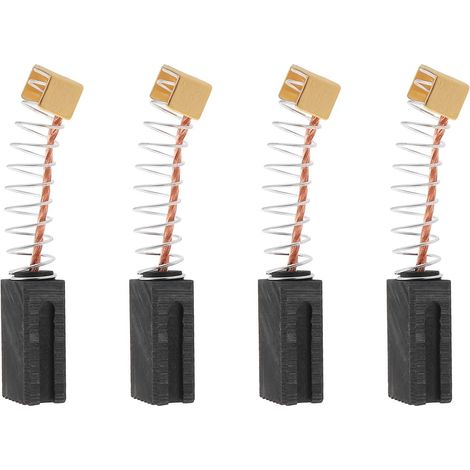 Lot de 4 - Balai de charbon - Moteur électrique - Pour taille-haie Florabest FHEHS 900 A1 - Carbone et métal - 16x8x6mm (1/5)