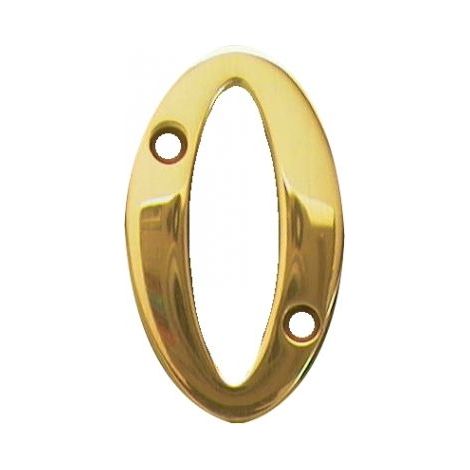 MASIDEF - CIVICO IN OTTONE LUCIDO 8cm N.0