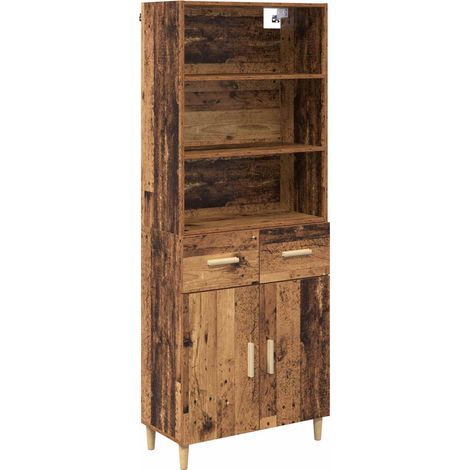 Maison Exclusive - Aparador alto con cajón Madera envejecida 69,5