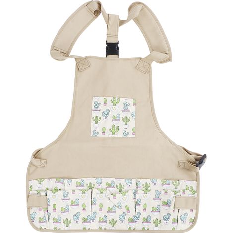 Delantal de Lona con Bolsillos, Diseño Cartoon Ajustable y Lavable – Ideal para Barbacoa y Jardinería (1/5)