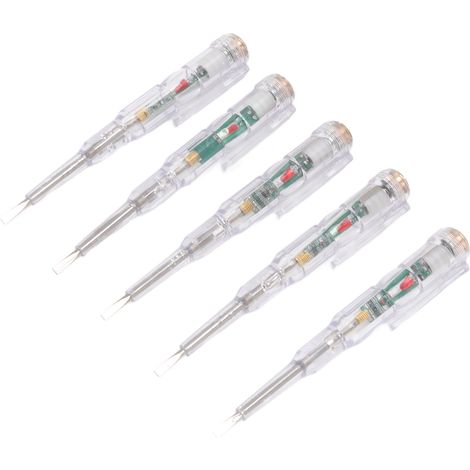 5-teiliges Set elektrischer Prüfstifte, multifunktional mit hellem LED-Licht, transparentem Gehäuse, induktivem Spannungsprüfer und Schraubendreher (1/5)