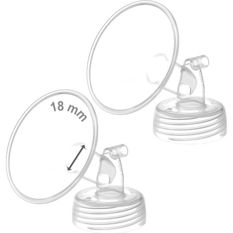 2er Pack x 18 mm für Spectra S1/S2 Pumpe - Mit breitem Spannband - Kein Original Spectra-Shop - Ersetzt Spectra-Shield (kleine Spectra-Flansch lance) (18 mm aus zwei Flanschen).m