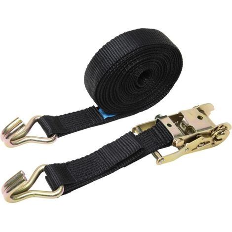 Tendeur de corde de camion tendeur bundler double crochet polyester ceinture de fixation de ceinture de fixation tendeur à cliquet épaissi, 5 cm x 6 mètres (1/5)