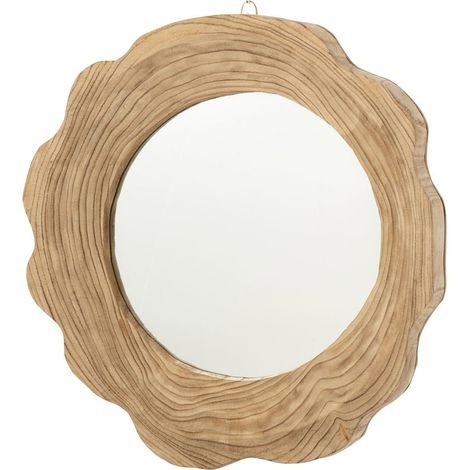 Miroir Mural en Bois "Oona" 60cm Naturel (1/3)