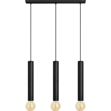 Helam TUBA Plafonnier Barre Droite Noir 60cm