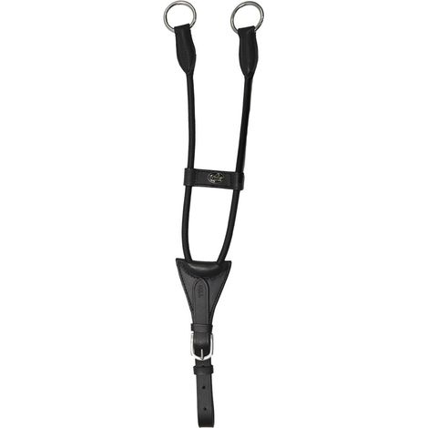Marrone - Collier en cuir Henri de Rivel martingale avec broderie contrastante