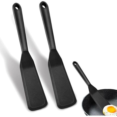 Spatules en silicone résistantes à la chaleur – Lot de 2, antiadhésives, sans BPA, idéales pour poisson, crêpes et œufs
