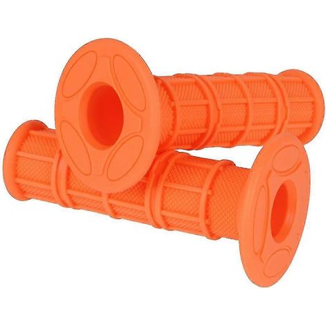 Universelle, weiche Gummigriffe (7/8 & 1 Zoll) für KTM, Honda, Kawasaki, Yamaha, Suzuki, BMW, MX-Pitbikes und Dirtbikes – Orange