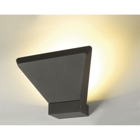 Applique exterieure LED 9.8W anthracite 290x200x190mm 3000K 850lm 230V IP44 TRAPECCO WALL UP SLV 231755 (1/2)