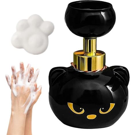 Doseur De Savon Doseur Mousseux pour Douche avec Motif Patte De Chat,Bouteilles De Shampoing Réutilisables pour Salle De Bain,Lavabo Plan (1/5)