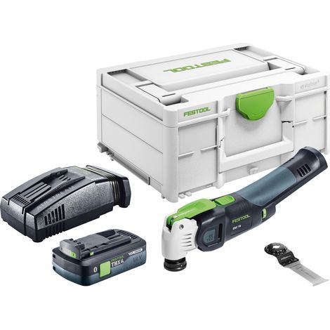 Oscillateur sans fil Festool OSC 18 E-Basic 18 V Starlock Max Brushless + 1 batterie 4,0 Ah + chargeur rapide + Systainer (1/5)