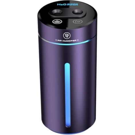 Diffuseur d'huiles essentielles avec lumière d'ambiance, mini humidificateur USB pour voiture, bureau et maison (violet) (1/5)