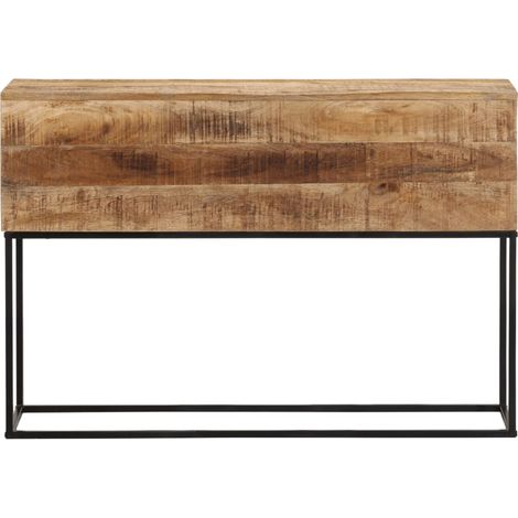Maison Exclusive - Tavolo Consolle 110x30x75cm Legno Massello Mango Grezzo e Ferro